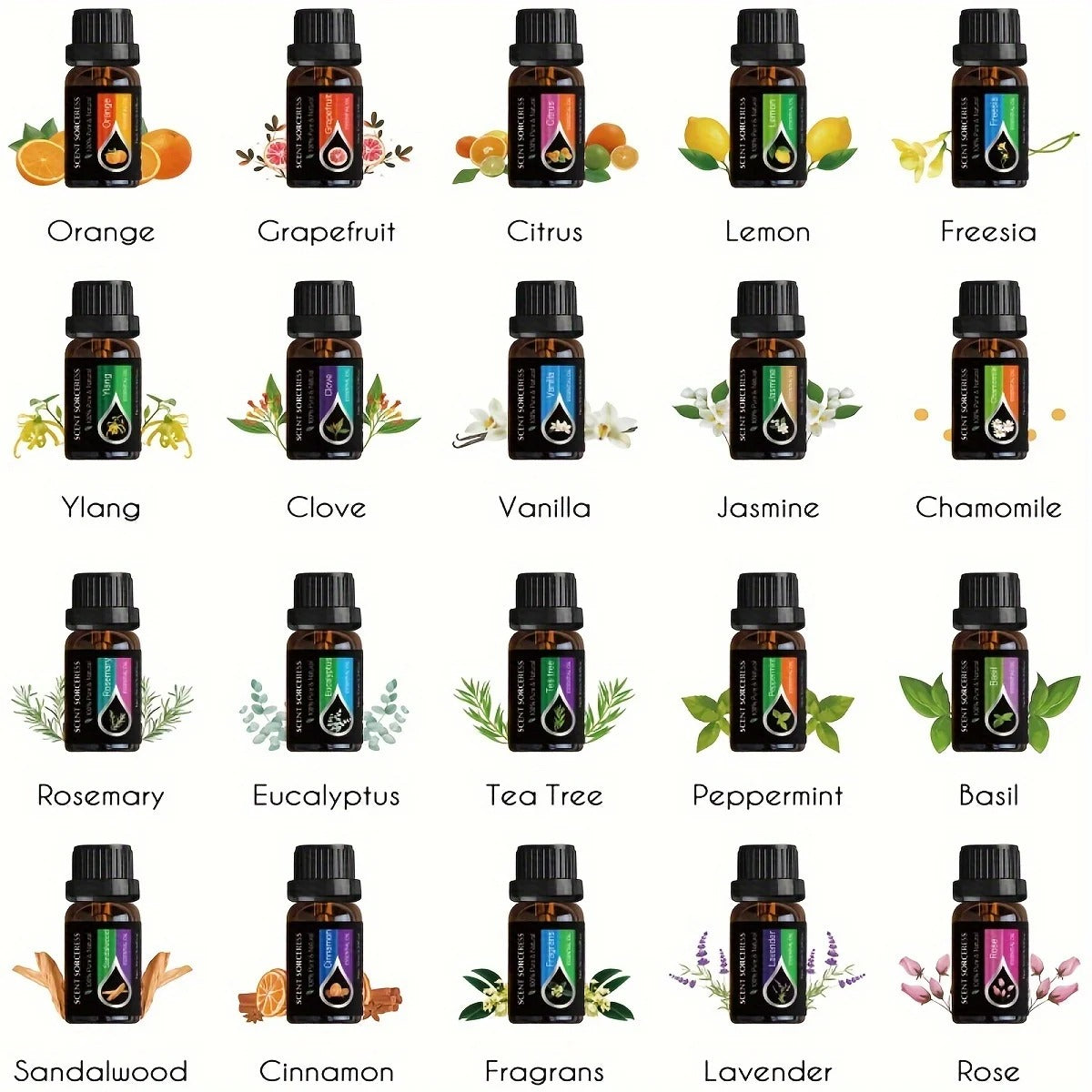 20pcs 10ml Scent Sorceress Essential Oils